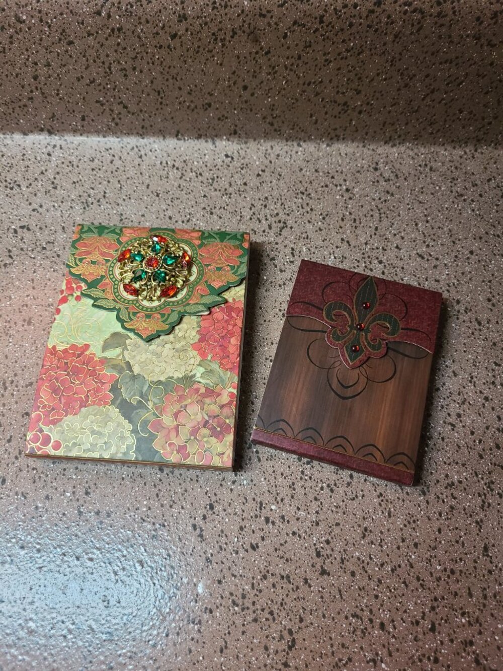 Punch Studio The Gifted Line Note Pads Set of 2 Brooch Decorated & Fleur De Lis